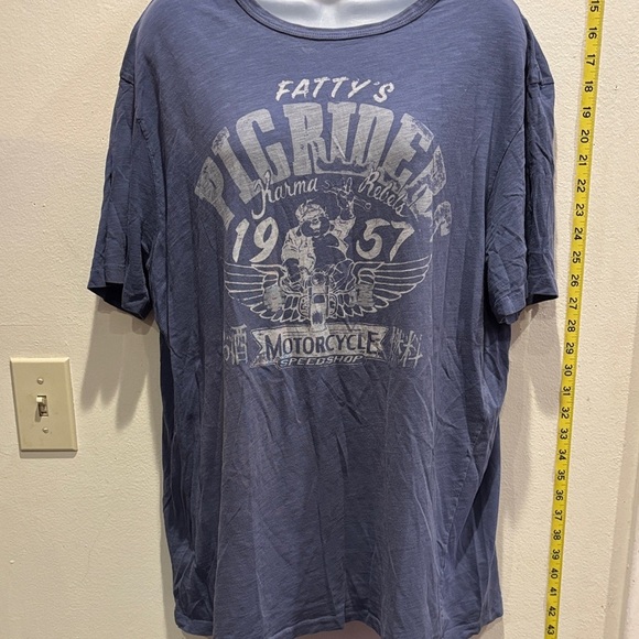 Lucky Brand Pig Riders Graphic Tee - Slate Blue - Picture 1 of 4